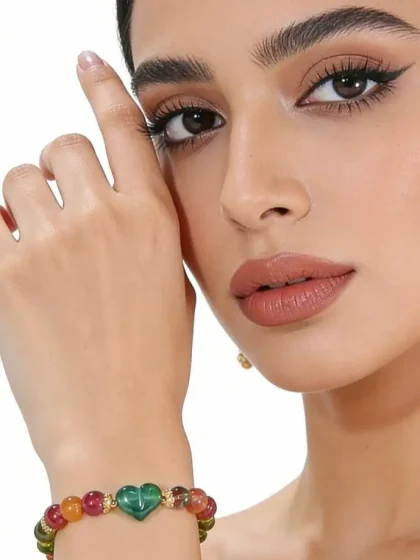 Watermelon Tourmaline with 14K Charm