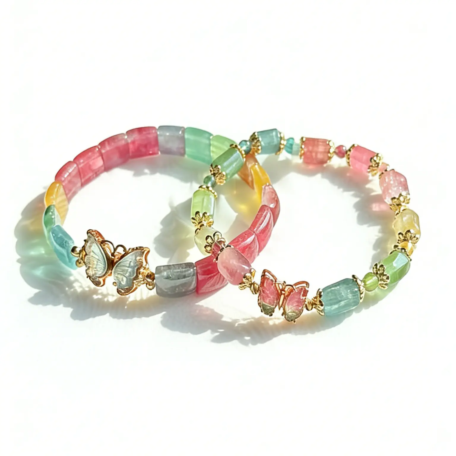Fluorescent color Tourmaline with 14K charm