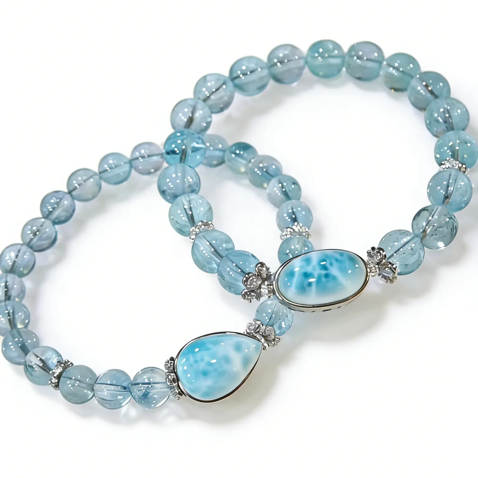 Aquamarine Bracelet with Larimar