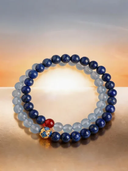 Natural Aquamarine Lapis Lazuli Bracelet