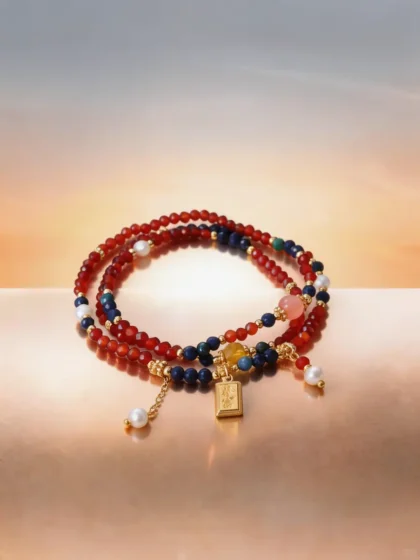 Natural Phoenix Turquoise Red Agate Bracelet