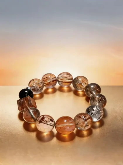 Natural Rutilated Quartz Multi-Gemstone Bracelet