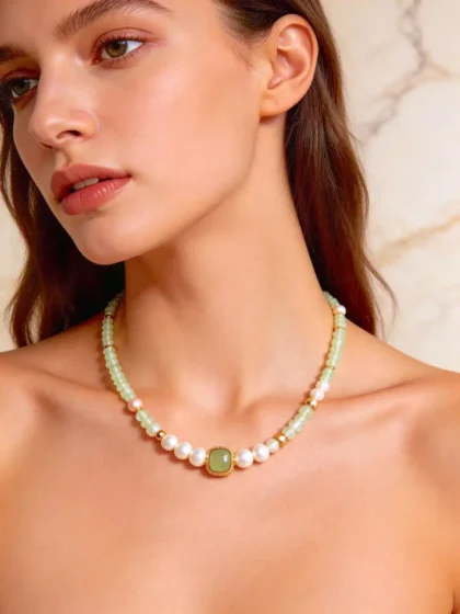 Hotan Jade Pearl Necklace